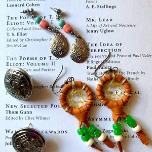 Bundle of vintage Southwest Earrings Dreamcatcher earrings Silver button Vintage